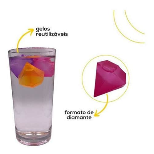 Cubo De Gelo 12 Pcs Ecologico Estilo Diamante - Imagem 3